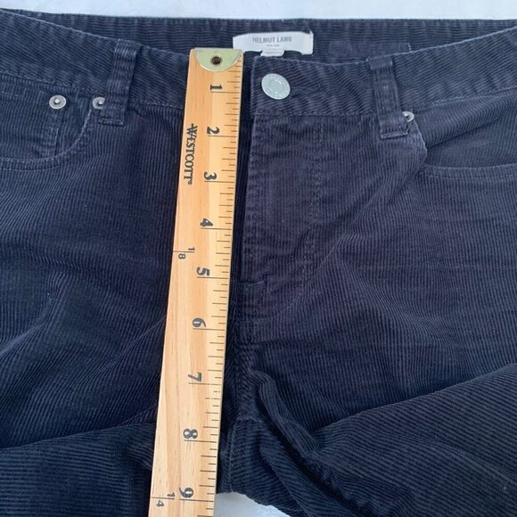 Helmut Lang black cotton stretch skinny corduroy casual career pants - Picture 9 of 10